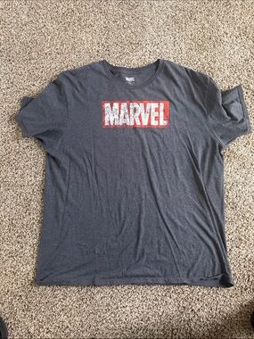 Marvel Charcoal Graphic Tee with Red Box Logo